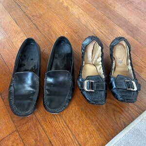 Tod's Loafers Black Leather - 2 Pairs Size 7.5